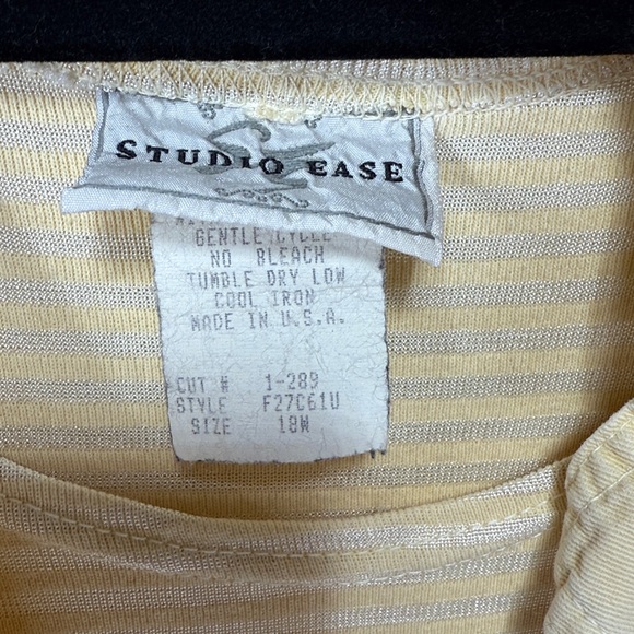 Studio Ease Yellow Short Sleeve Dress W/ Jacket Vintage Pockets Size 18W - Picture 10 of 13